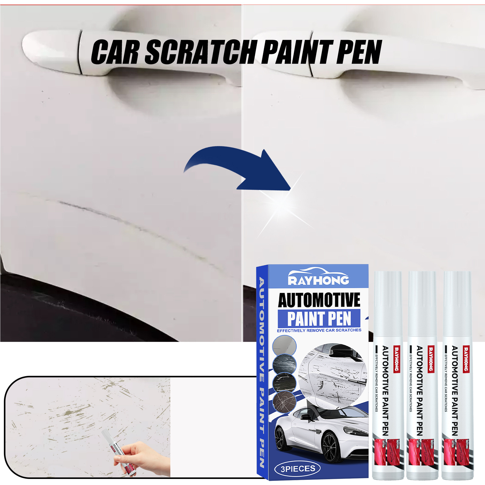 Automotive Touch Up Paint Blac - Car Scratch Remover Pen のレビューと価格