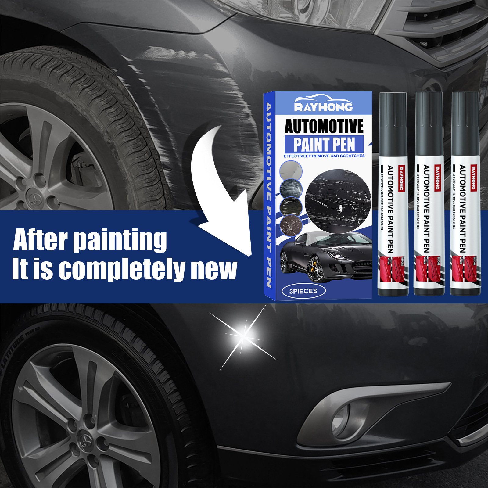 Automotive Touch Up Paint Blac - Car Scratch Remover Pen のレビューと価格