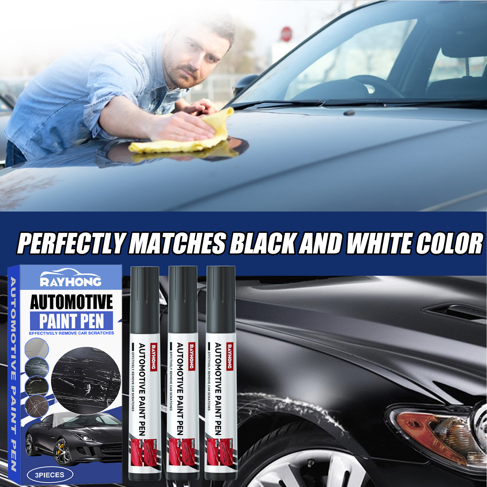 Automotive Touch Up Paint Blac - Car Scratch Remover Pen のレビューと価格