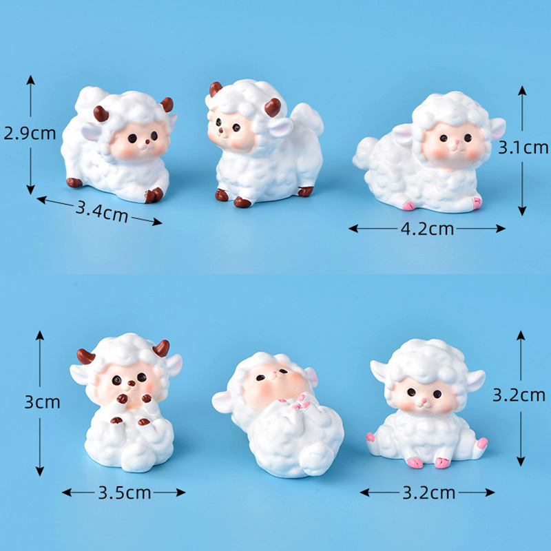 1pc White Sheep Figurine Cute  - Car Accessories Xmas のレビューと価格